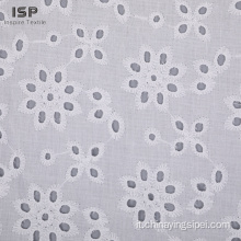 Tessuto ricamo filo bianco di cotone intrecciato per abiti